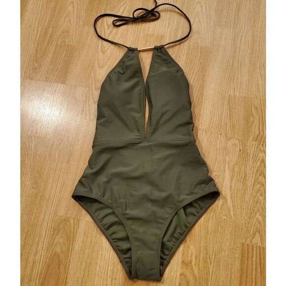 Ted Baker Pikaa Halter Swimsuit Khaki (Olive)- NEW - Picture 5 of 15